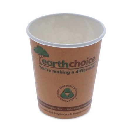 Pactiv EarthChoice Hot Cups, 8 oz, Orange, PK1000 DPHC8EC